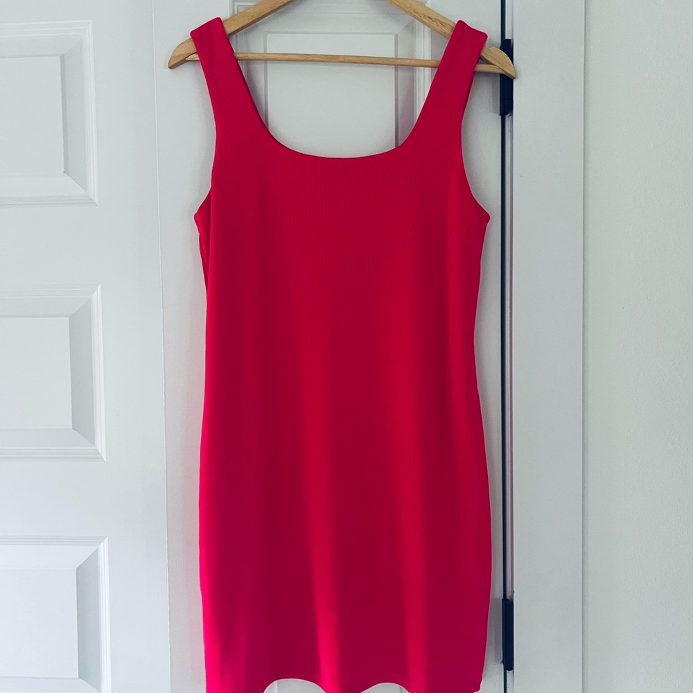 Elegant Hot Pink Sleeveless Dress
